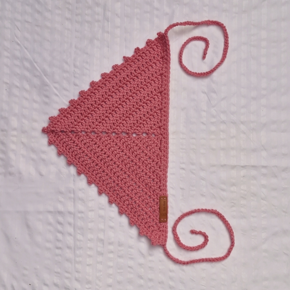 Unisex Handmade by me, Pink Crocheted Bandana